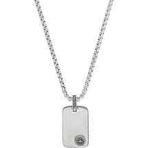 s.Oliver Kette mit Anhänger Kompass Edelstahl Silber 55+5 cm