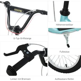 Homcom Kinderroller mit Handbremse blau