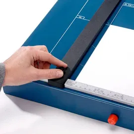 DAHLE 517 Hebel-Schneidemaschine mit manueller Bügelpressung (550 mm bis DIN A3, Schnitthöhe 3,5 mm, Metalltisch) Blau