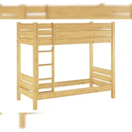 Erst-Holz Massivholz-Stockbett stabil 100x190 Etagenbett Kiefer natur Stockbett ohne Rollrost 60.16-10-190oR