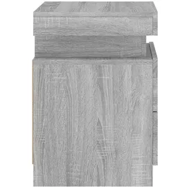 vidaXL Nachttisch mit LED-Leuchten Grau Sonoma 35x39x55 cm