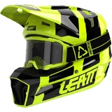 Leatt 3.5 V24 Motocross Helm mit Brille, schwarz-gelb, Größe S