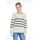 HaILY’S Strickpullover "LS C SK Vi44olet", Damen, Gr. M, cream, navy stripe, Strick, Obermaterial: 70% Baumwolle, 30% Polyester, gestreift, hüftbedeckend, V-Ausschnitt, Pullover Strickpullover