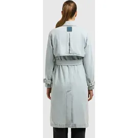 khujo Trenchcoat "HERA", Damen, Gr. XS, blau (bleached blau), Web, 100% Baumwolle, regular fit knielang, eingesetzt abgesteppte Kante verstellbar, Mäntel