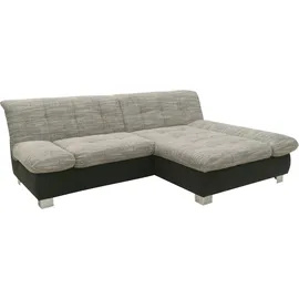 DOMO collection Ecksofa 100031 234x157 cm, kompakt, komfortabel & bequem, L-Form, whlw. mit Bettfunktion und Armteilverstellung grau|schwarz