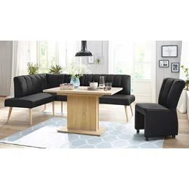 exxpo - sofa fashion Costa 157 x 92 x 245 cm Kunstleder langer Schenkel rechts schwarz