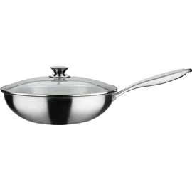 GSW Wok Asia Edelstahl 18/8, Ø 32 cm, Induktion, silber