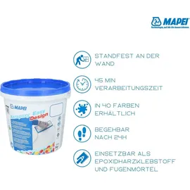 Mapei Kerapoxy Design Deko-epoxy-mörtel, Säurebeständig, Mosaik-fliesenfuge, Pool und Mehr, silbergrau - Zweikomponentiger Klebstoff dekorativer Fugenmörtel