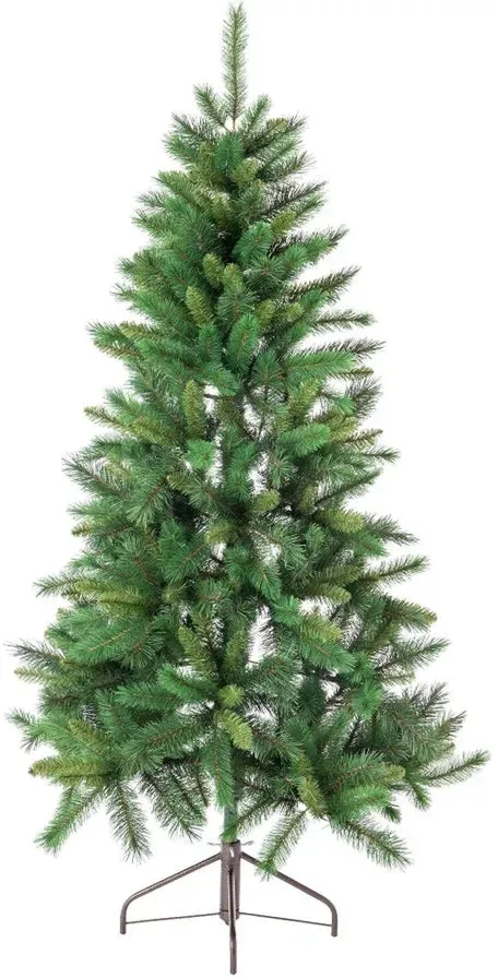 Feuerfester Weihnachtsbaum, Grün, 150 cm, PVC & Polyethylen – Dichte Optik mit abnehmbaren Zweigen