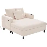 Lvhom Relaxliege, Beige, Textil, 128x85x142 cm, Wohnzimmer, Sessel, Relaxliegen