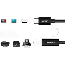UGREEN US241, USB-C auf USB-B 2.0 Kabel Einheitsgröße für Drucker und Geräte