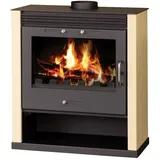 EEK A Kaminofen mit XXL-Sichtscheibe Victoria Rubin  Ivory - 13.0 kW