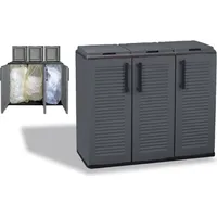 GarPet 3-Fach Mülltrennsystem Garten Schrank Müllbox Trennsystem Müll Abfall