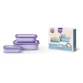 Mepal Cirqula rechteckig rosa 1 l 3-teiliges Set