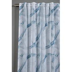 Gardinia Dolly-Voile mit Druck, 140 x 245 cm, blau