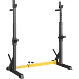 TLGREEN Squat Rack Verstellbare Hantelständer, (Multifunktions Barbell Rack), für für Sportstudio Zuhause Gewichtheben Bankdrücken bis 250 kg gelb|schwarz