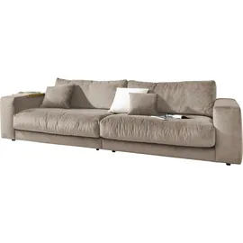 Candy Big-Sofa 3C CANDY "Enisa II", grau (taupe), B:290cm H:86cm T:127cm, 85% Polyester, 15% Viskose, Sofas, Big-Sofa, incl. 1 Flatterkissen, Wahlweise mit Flecken-Schutz-Bezug Easy care