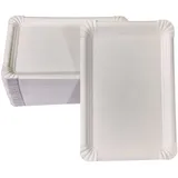 SWS 100 flache Pappteller weiß eckig 16 x 23 cm