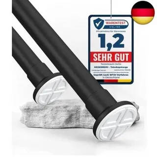 HoFactory Gardinenstange ohne Bohren 310-360cm Matt Schwarz Multifunktionale Vorhangstange Klemmbar - Ausziehbare Teleskopstange Klemmstange - für Trennwand, Vorhang und Balkon