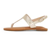 Tommy Hilfiger Damen Sandalen Metallic Leather Thong Zehentrenner, Gold (Gold), 37