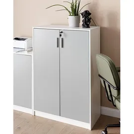 Beliani Zehna Aktenschrank 80 x 40 x 117 cm Grau/Weiß
