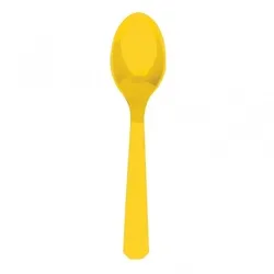10 Löffel gelb Plastik