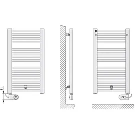 Kermi Badheizkörper Basic-E 1448 x 599 mm 800 W weiß FKS links