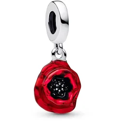Pandora 793917C01 Charm-Anhänger Silber Rote Blume