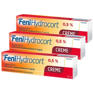 FeniHydrocort Creme 0,5 %, Hydrocortison 5 mg/g Dreierpack 3x30 g
