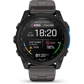 Garmin D2TM Mach 2 BT 51 mm Titaniumgehäuse Carbon Grau Sportarmband schwarz M