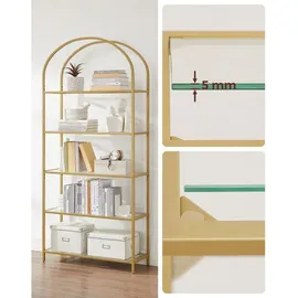 VASAGLE Bücherregal 83 x 30,2 x 183,5 cm Gold