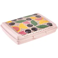 KEEEPER carla Handliche Box für Essen, 0,5 l, Mini, 17 x 13 x 3,5 cm, Brotdose / Lunchbox, Design: Modern Fruits, Pink (Nordic Pink)