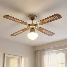 ETC Shop Deckenventilator 106,6 cm Eiche Geflecht