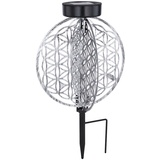 GLOBO Solar Lampe Outdoor Solarleuchte orientalisch LED Garten Laterne Außen mit Lichteffekt Lebensblume, 1x LED warmweiß, DxH 20x31 cm, Terrasse