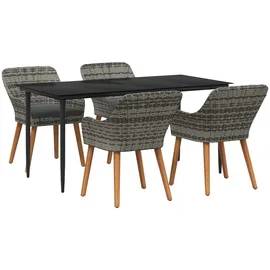 vidaXL Garten Essgruppe 5-tlg. Grau