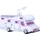 Inges Glas Christbaumschmuck Camper mit Glitzer Glas 7 cm weiß