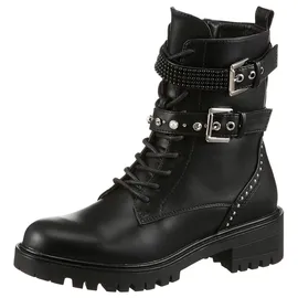 aniston shoes Schnürboots Schnürstiefelette, Bikerboots mit Nietenbesatz schwarz 36 EU