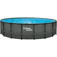 Summer Waves Elite Pool 549 x 132 cm Rattanoptik grau