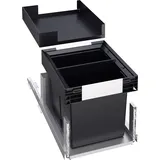 Blanco SELECT II 40/2 Combi Kunststoff, Aluminium, Stahlblech Auszugssystem zur Befestigung an, Abfalleimer, Grau