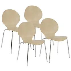 4 Nowy Styl Schalenstühle Cafe VI ahorn Holz