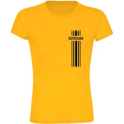 multifanshop Damen T-Shirt - Deutschland - Streifen - Druck schwarz - Frauen