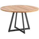 Niehoff Garden Gartentisch, Teak, Holz, Teakholz, massiv, rund, Kufe, 125x75.5x125 cm, gastro- und objekttauglich, wetterbeständig, Gartenmöbel, Gartentische, Gartentische