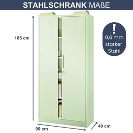 Jan Nowak KADO Aktenschrank 185 x 90 x 40 cm Pastellgrün