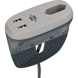 brennenstuhl®estilo Sofa-Steckdose mit Ladefunktion 1xEuro-Steckdose und 2xUSB-Charger anthrazit/grau