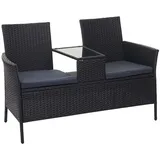 MCW Poly-Rattan Sitzbank mit Tisch MCW-E24, Gartenbank E24