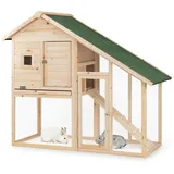 LIONTO Kleintierstall 140 x 65 x 119 cm braun