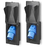PRO PLUS Proplus CEE-Einspeisestecker Einbau rechteckig schwarz