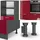 Vicco Küchenzeile R-Line 180 cm Rot Hochglanz/Anthrazit
