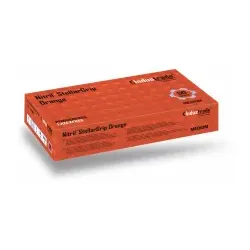 Meditrade Nitril StellarGrip Einmalhandschuhe, puderfrei, orange 1291M , 1 Karton = 10 Packungen à 50 Einmalhandschuhe, Größe M