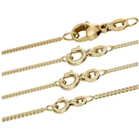 HOPLO Panzerkette Vergoldete Panzerkette Halskette 1,1 mm 40 cm 925 Silber 1my vergoldet, Made in Germany goldfarben 40 cm Damenkette eng